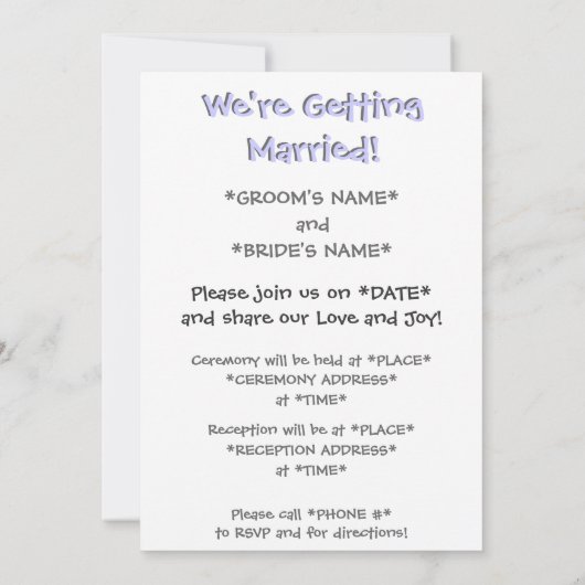 Invitation de mariage Pengin Luv (Dos)