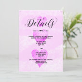 Invitation de mariage personnalisé détails coeurs  (Debout devant)