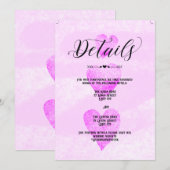 Invitation de mariage personnalisé détails coeurs  (Devant / Derrière)