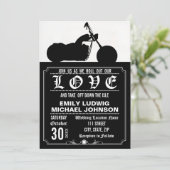 Invitation de mariage personnalisé pour moto à hél (Debout devant)
