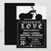 Invitation de mariage personnalisé pour moto à hél (Devant / Derrière)