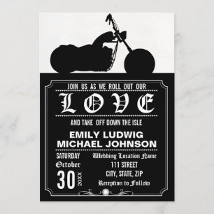 Invitation de mariage personnalisé pour moto à hél
