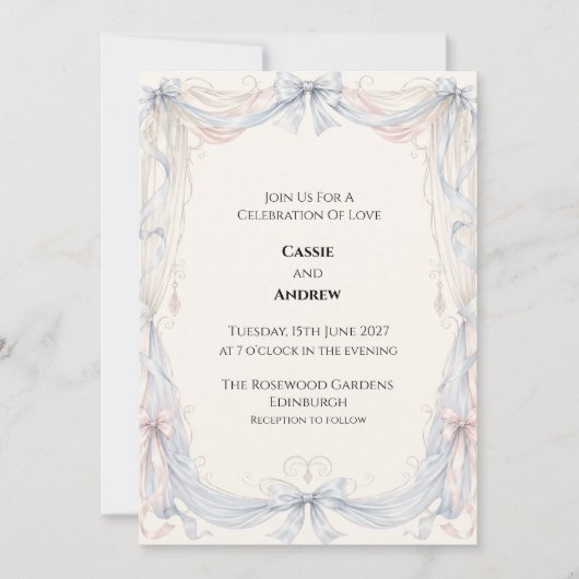 Invitation de mariage personnalisée (Devant)