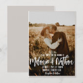 Invitation de mariage personnalisée (Devant / Derrière)