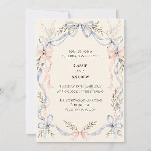 Invitation de mariage personnalisée (Devant)