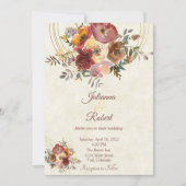 Invitation de mariage personnalisée à fleurs et do (Devant)