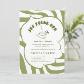Invitation de mariage personnalisée au matcha - Mo (Debout devant)