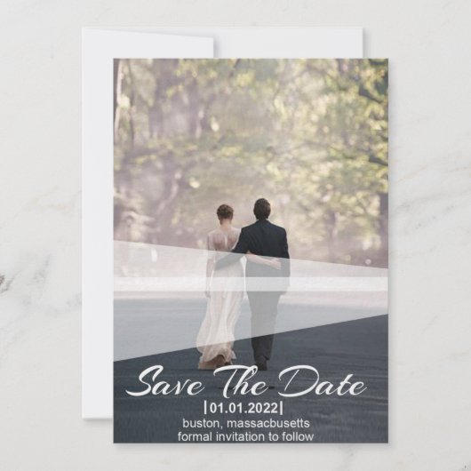 Invitation de mariage personnalisée avec photo (Devant)