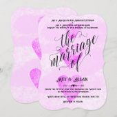 Invitation de mariage personnalisée Coeurs traditi (Devant / Derrière)