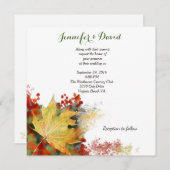 Invitation de mariage personnalisée de la feuille  (Devant / Derrière)