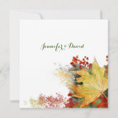 Invitation de mariage personnalisée de la feuille  (Dos)