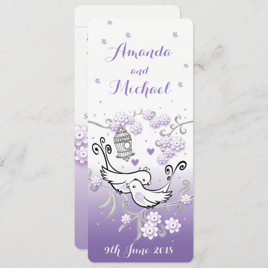 Invitation de mariage personnalisée des inséparabl (Devant / Derrière)