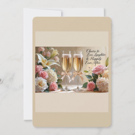 Invitation de mariage personnalisée - Heureux pour (Devant)