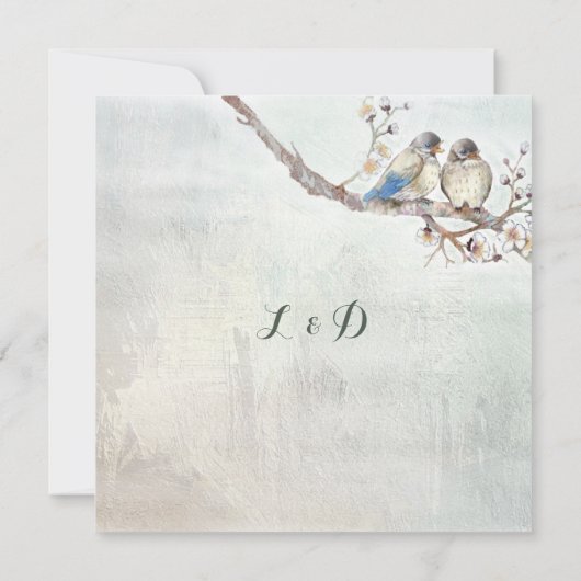 Invitation de mariage personnalisée Inséparables (Dos)