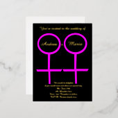 Invitation de mariage personnalisée pour les amant (Recto/Verso)