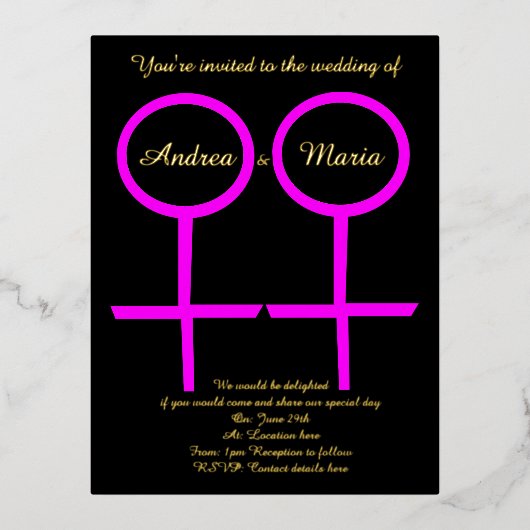 Invitation de mariage personnalisée pour les amant (Recto)