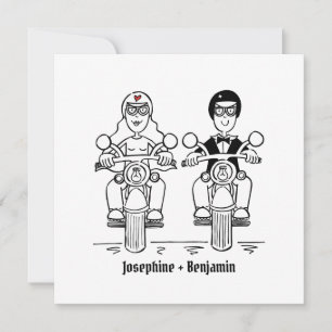 Invitation de mariage personnalisée pour motard