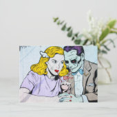 Invitation de mariage personnalisée sur le thème d (Debout devant)
