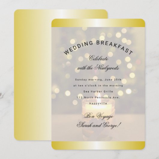 Invitation de mariage petit déjeuner de Noël avec  (Devant / Derrière)
