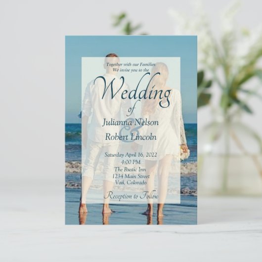 Invitation de mariage photo (Debout devant)