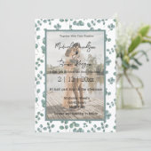 invitation de mariage photo avec motif de verdure (Debout devant)