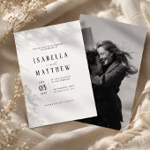 Invitation de mariage photo avec typographie moder