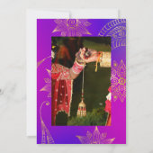 Invitation de mariage photo Bollywood arabe à feui (Dos)