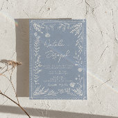 Invitation de mariage photo botanique florale bleu