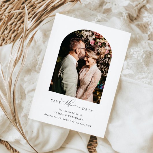 Invitation de mariage photo d'arch minimaliste