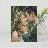 Invitation de mariage photo de baiser romantique É (Debout devant)