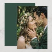 Invitation de mariage photo de baiser romantique É (Devant / Derrière)
