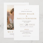 Invitation de mariage photo de luxe minimal (Devant / Derrière)