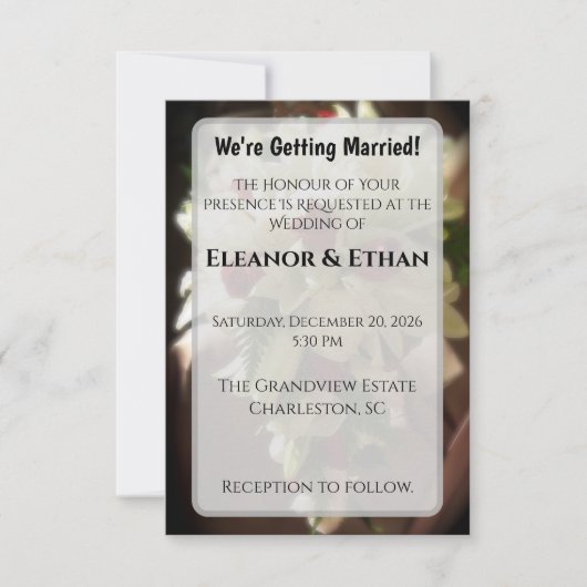 Invitation de mariage photo de lys blanc classique (Devant)