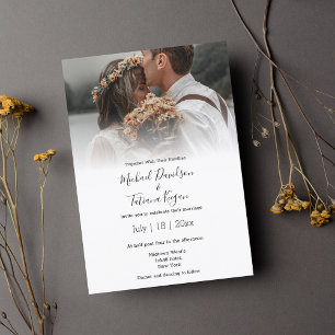 Invitation de mariage photo écriture manuscrite ch