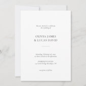 Invitation de mariage photo formelle classique sim (Devant)
