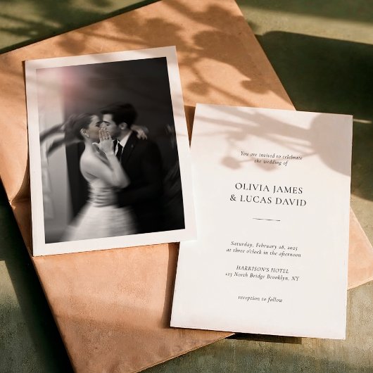 Invitation de mariage photo formelle classique sim
