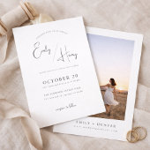 Invitation de mariage photo minimaliste moderne
