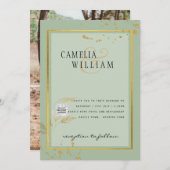 Invitation de mariage photo moderne avec code QR R (Devant / Derrière)