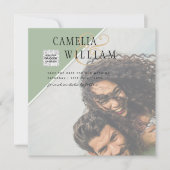 Invitation de mariage PHOTO moderne avec QR CODE d (Devant)
