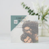 Invitation de mariage photo moderne QR CODE Répons (Debout devant)