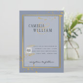 Invitation de mariage PHOTO moderne QR CODE RSVP B (Debout devant)