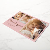 Invitation de mariage photo remerciement rose mode (Rotation)