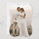 Invitation de mariage photo simple Bohème beige (Dos)