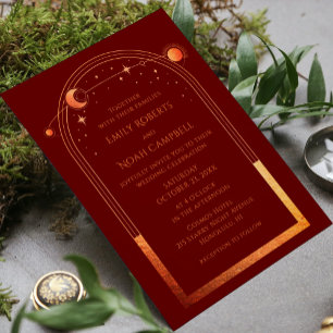 Invitation de mariage Photo Soleil Lune Étoiles Ro