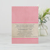 Invitation de mariage Pink Chic Chevron (Debout devant)