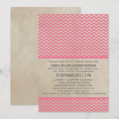 Invitation de mariage Pink Chic Chevron (Devant / Derrière)