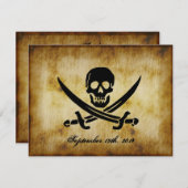 Invitation de mariage pirate (Devant / Derrière)
