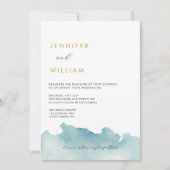 Invitation de mariage plage à l'aquarelle moderne (Devant)