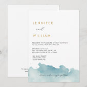 Invitation de mariage plage à l'aquarelle moderne (Devant / Derrière)