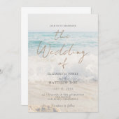 Invitation de mariage plage Mariage bord de mer/bo (Devant / Derrière)